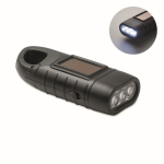 Rechargeable lantern via solar panel and dynamo hand crank black colour second view