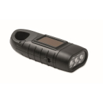 Rechargeable lantern via solar panel and dynamo hand crank black colour eighth view