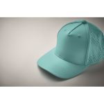 Polyester cap with ventilation holes and water-repellent finish second photographic view