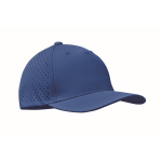 Polyester cap with ventilation holes and water-repellent finish
