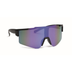 Sports sunglasses with mirrored lenses and UV400 protection blue colour