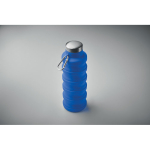 Foldable silicone bottle with carabiner 500ml royal blue colour