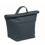 Personal cooler bag with roll-top closure and carry handle blue colour