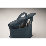 Personal cooler bag with roll-top closure and carry handle blue colour third photographic view
