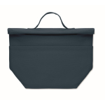 Personal cooler bag with roll-top closure and carry handle blue colour sixth view