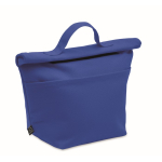 Personal cooler bag with roll-top closure and carry handle royal blue colour
