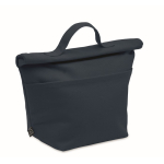 Personal cooler bag with roll-top closure and carry handle navy-blue colour