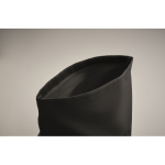 Recycled cotton roll-top backpack with front zipper black colour sixth photographic view