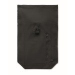Recycled cotton roll-top backpack with front zipper black colour eighth view