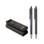 Box with graphite ink pen and blue ink pen navy-blue colour view with print area