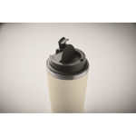 Double-walled cup with ceramic inner lining, 350 ml beige colour second photographic view