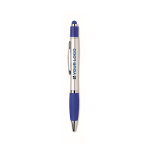 Pen with stress-relief top and blue ink royal blue colour view with print area