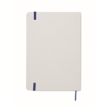 Notebook with elastic band and coloured bookmark, lined A5 pages blue colour fifth view