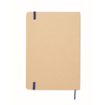 Cardboard notebook with band and coloured bookmark, lined A5 pages fifth view