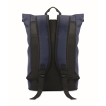 Roll-top backpack with reflective strap and waterproof closure, 15” blue colour second view