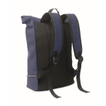 Roll-top backpack with reflective strap and waterproof closure, 15” blue colour tenth view