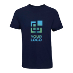 Unisex T-shirt made with Cotton USA™ fabric navy-blue colour view with print area