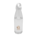 Recycled plastic water bottle with carry handle, 800 ml transparent colour pad printing view