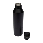 Recycled stainless steel thermal bottle with removable cup, 600 ml black colour second view