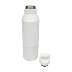 Recycled stainless steel thermal bottle with removable cup, 600 ml white colour