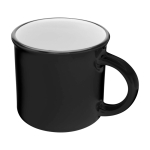 Vintage ceramic mug with black rim, 240 ml black colour
