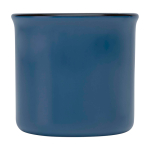Vintage ceramic mug with black rim, 240 ml navy-blue colour