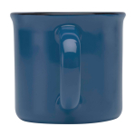 Vintage ceramic mug with black rim, 240 ml navy-blue colour