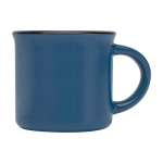 Vintage ceramic mug with black rim, 240 ml navy-blue colour