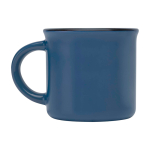 Vintage ceramic mug with black rim, 240 ml navy-blue colour
