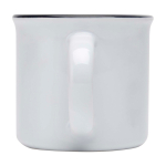 Sublimatable vintage ceramic mug with black rim, 240 ml white colour
