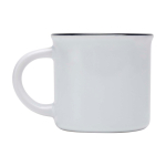 Sublimatable vintage ceramic mug with black rim, 240 ml white colour