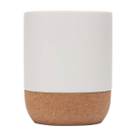 Matte-finish ceramic mug with cork base, 300 ml white colour