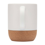 Matte-finish ceramic mug with cork base, 300 ml white colour