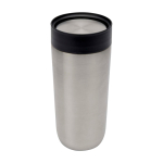 Stainless steel thermal tumbler with push-button opening, 350 ml silver colour