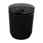 Recycled plastic thermal tumbler with simple design, 180 ml black colour
