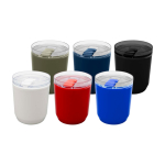 Recycled plastic thermal tumbler with simple design, 180 ml white colour