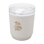 Recycled plastic thermal tumbler with simple design, 180 ml white colour