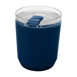 Recycled plastic thermal tumbler with simple design, 180 ml navy-blue colour