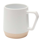 Ceramic mug with matte finish and unglazed base, 300 ml white colour