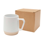 Ceramic mug with matte finish and unglazed base, 300 ml white colour