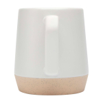 Ceramic mug with matte finish and unglazed base, 300 ml white colour
