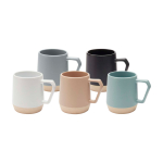 Ceramic mug with matte finish and unglazed base, 300 ml white colour