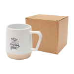 Ceramic mug with matte finish and unglazed base, 300 ml white colour