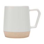 Ceramic mug with matte finish and unglazed base, 300 ml white colour