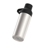 Bottle made from recycled materials with cup, 620 ml, Ocean Bottle black colour