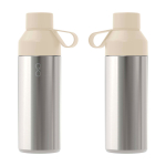 Bottle made from recycled materials with cup, 620 ml, Ocean Bottle sand colour third view