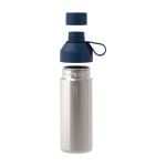 Bottle made from recycled materials with cup, 620 ml, Ocean Bottle navy-blue colour