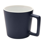 Ceramic mug with matte finish and square-shaped handle, 370 ml navy-blue colour