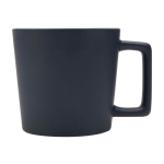 Ceramic mug with matte finish and square-shaped handle, 370 ml navy-blue colour
