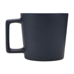 Ceramic mug with matte finish and square-shaped handle, 370 ml navy-blue colour